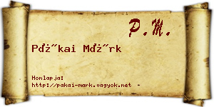 Pákai Márk névjegykártya