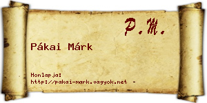 Pákai Márk névjegykártya
